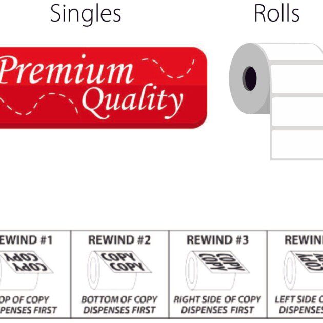 4" x 5" Inch White Bopp Labels