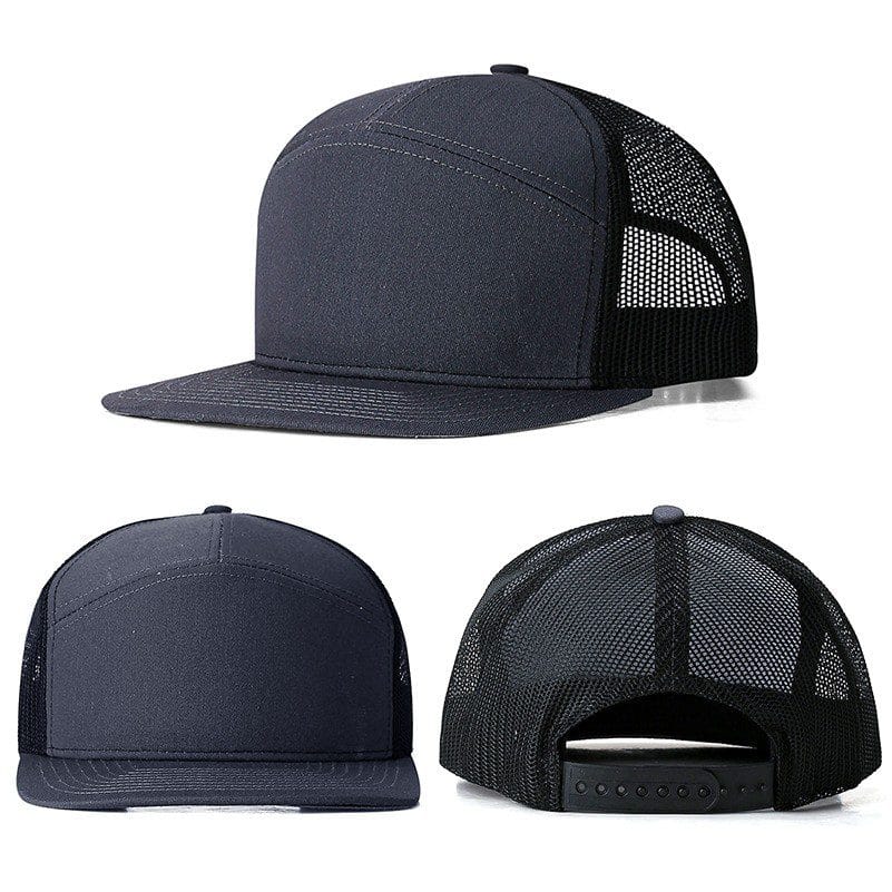 7 Panel Mesh Back Trucker Cap w/ Snapback Closure - Image 3