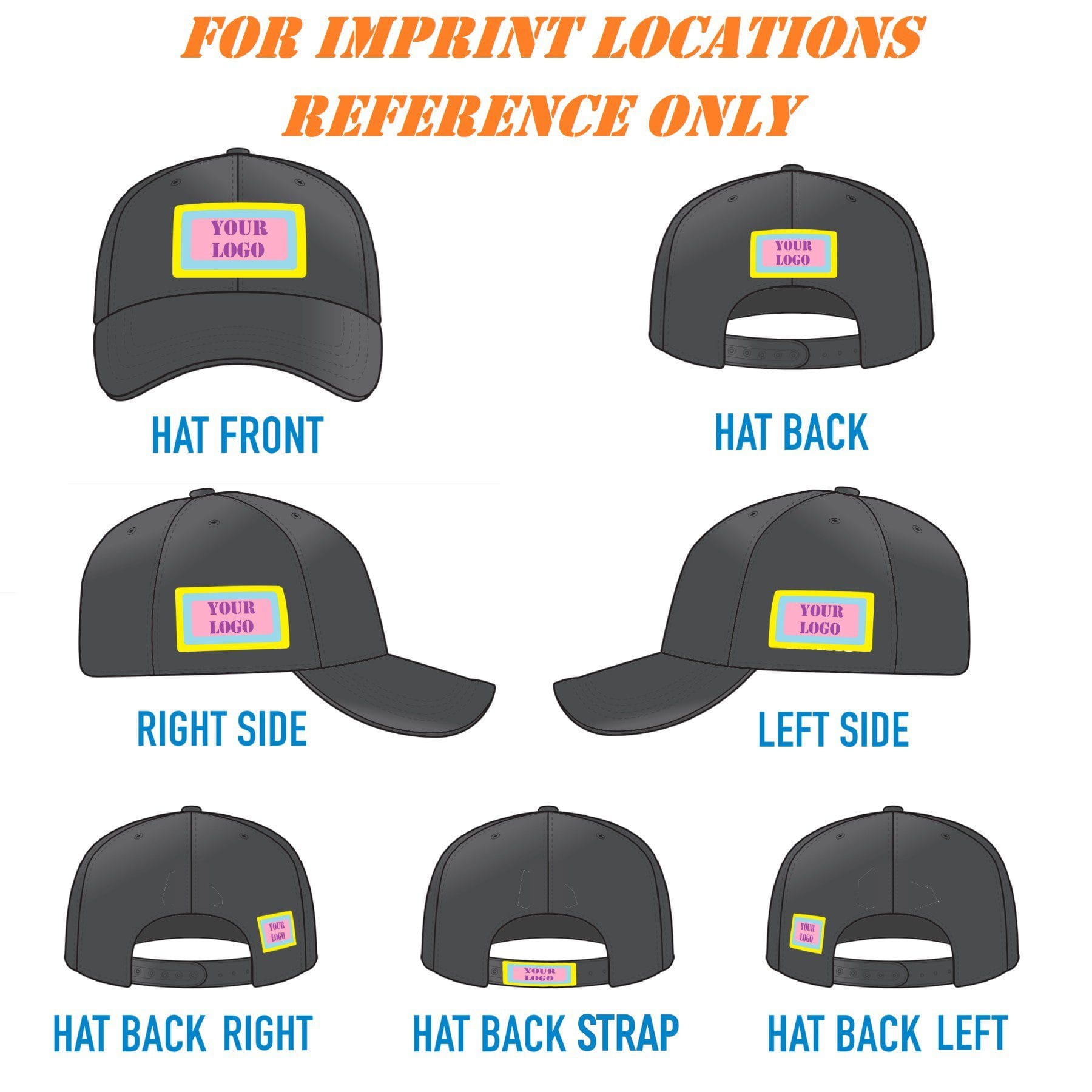 6 Panel Structured Baseball Caps w/ Metal Tuck in Buckle - Image 8