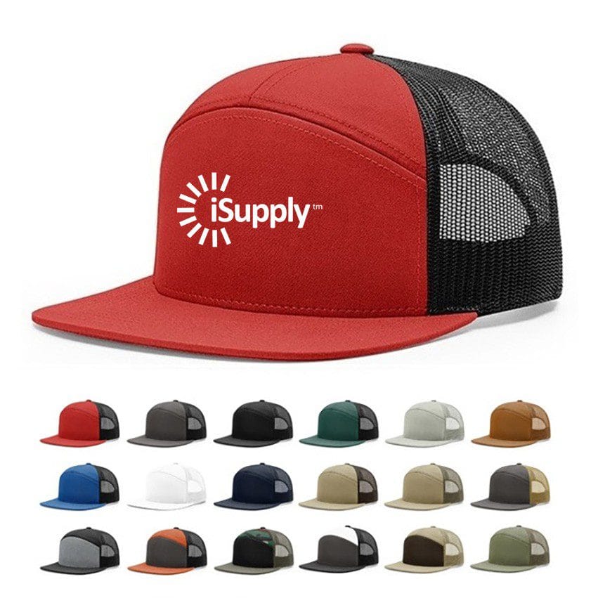 7 Panel Mesh Back Trucker Cap w/ Snapback Closure